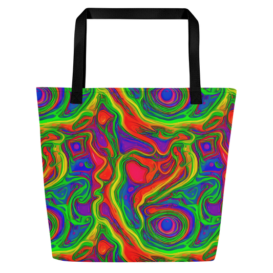 Large Tote Bag w/ Pocket - Psychedelic Waves