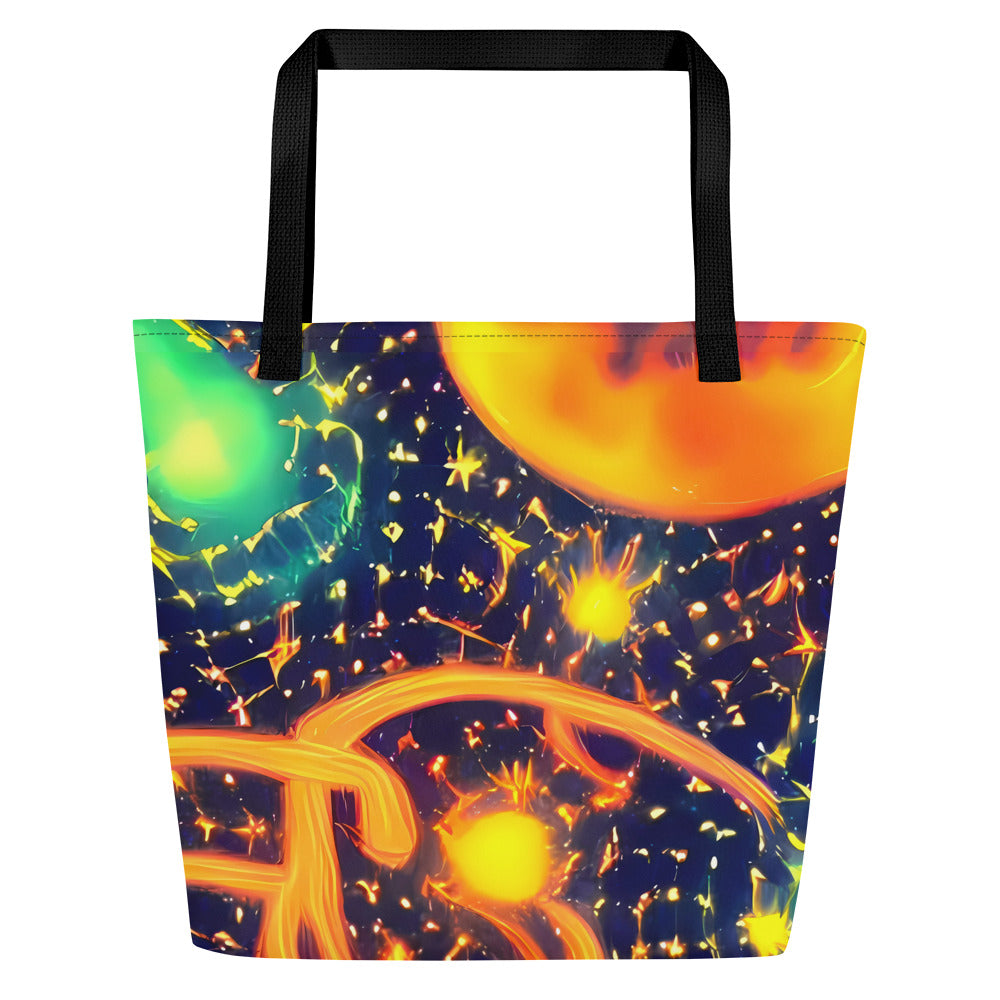 Large Tote Bag w/ Pocket - Coorte's Cosmos