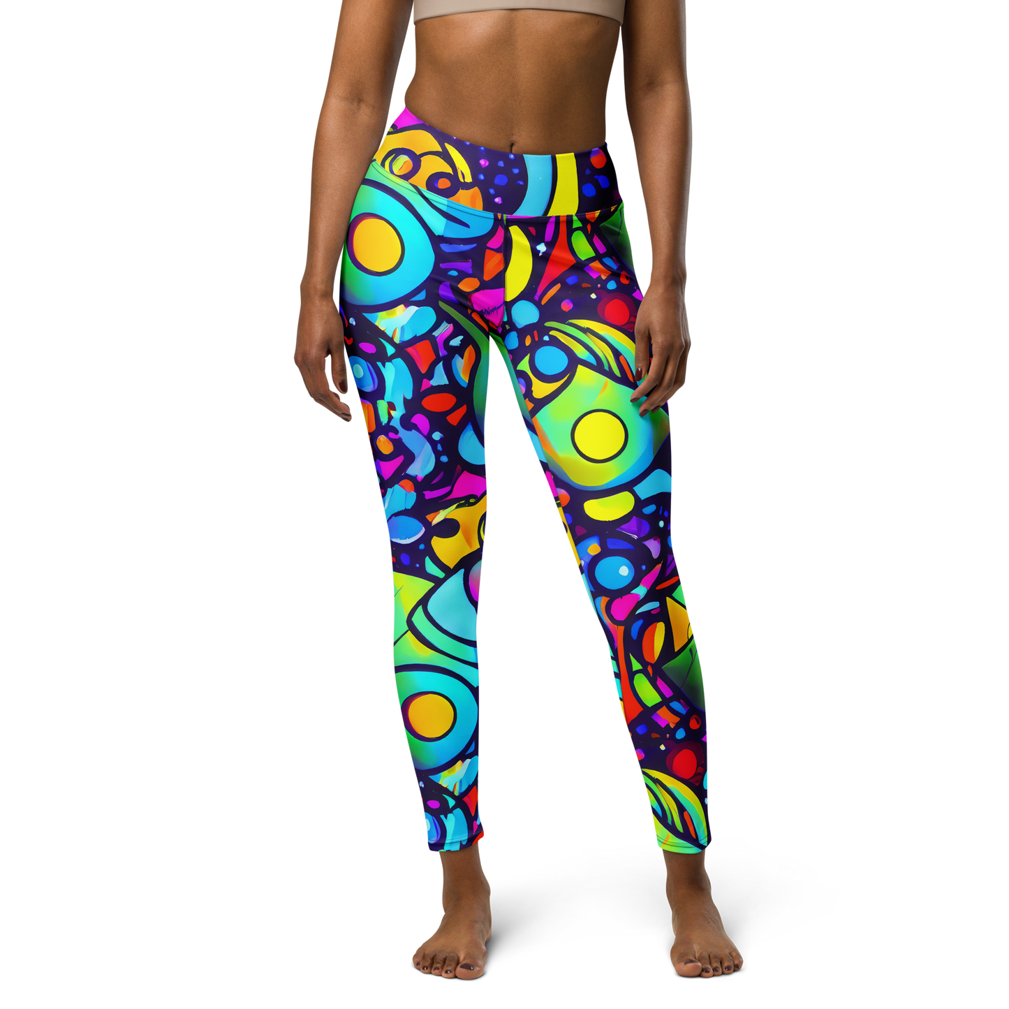 Yoga Leggings - Neon Graffscape