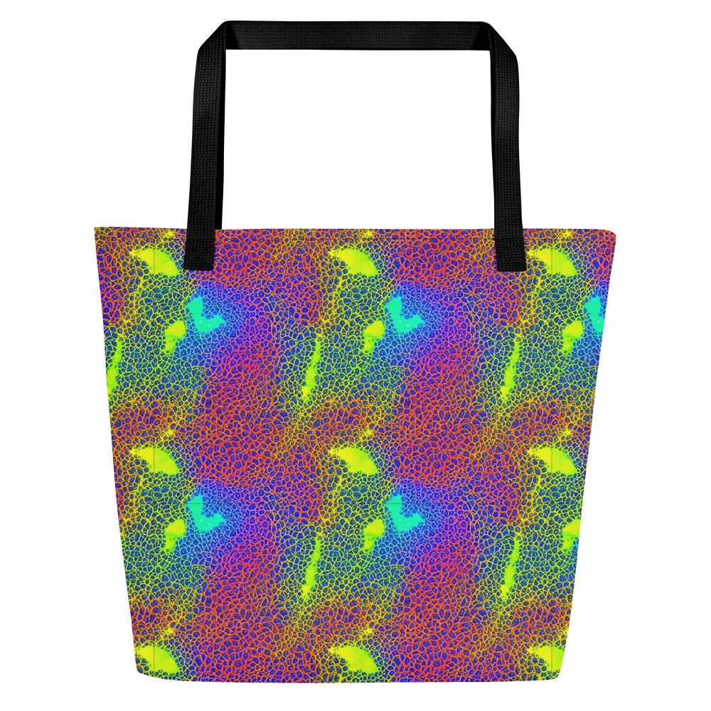 Large Tote Bag w/ Pocket - Prismatic Web