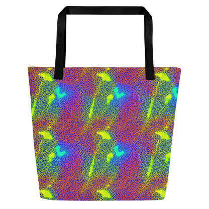 Large Tote Bag w/ Pocket - Prismatic Web