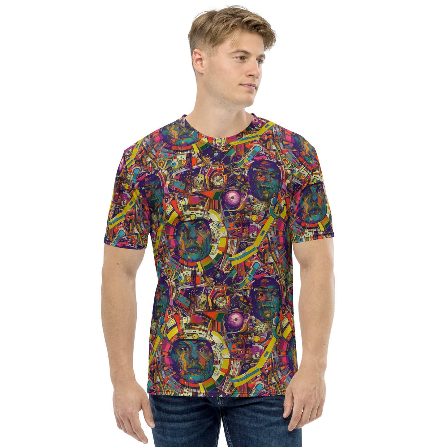 Men's Crew Neck T-Shirt - Cosmic Collage