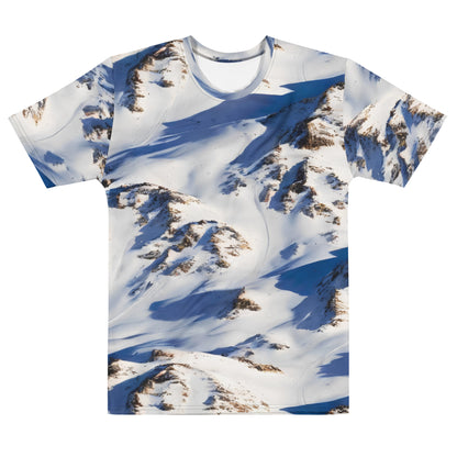 Men's Crew Neck T-Shirt - Snowlit Peaks
