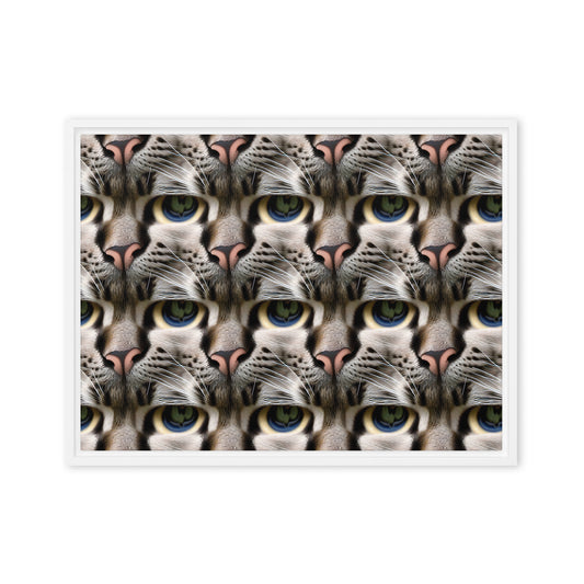 Framed Canvas (in) - Feline Mirage