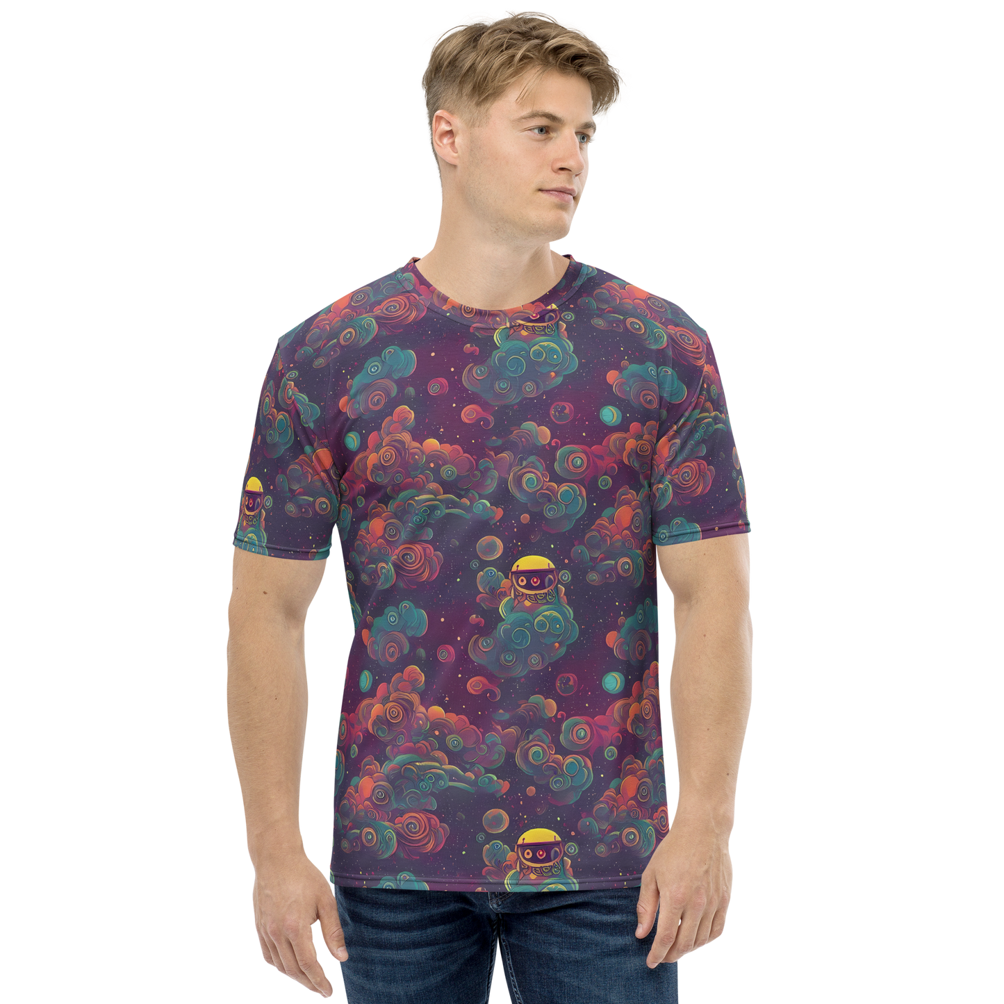 Men's Crew Neck T-Shirt - Nebula Dreamscape