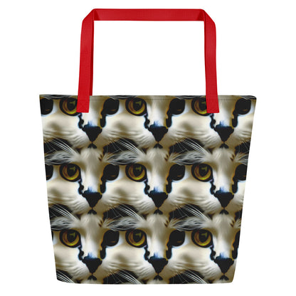 Large Tote Bag w/ Pocket - Feline Fancy