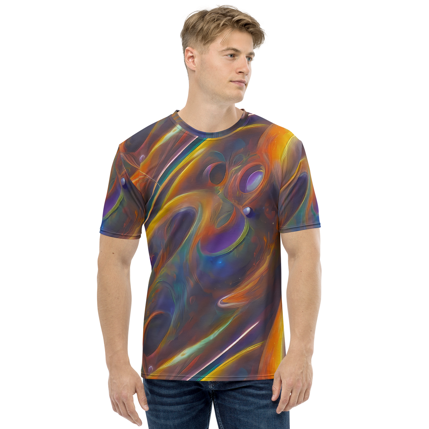 Men's Crew Neck T-Shirt - Pre-Raphaelite Ripple