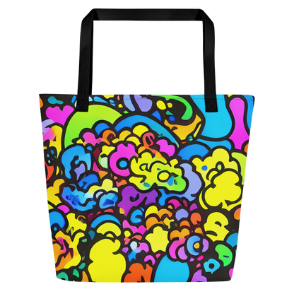 Large Tote Bag w/ Pocket - Kaleidoscope Garden