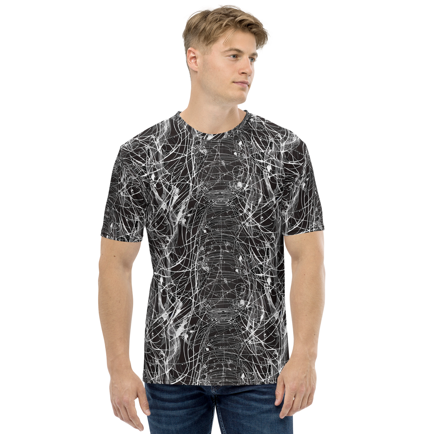 Men's Crew Neck T-Shirt - Cyber Lattice