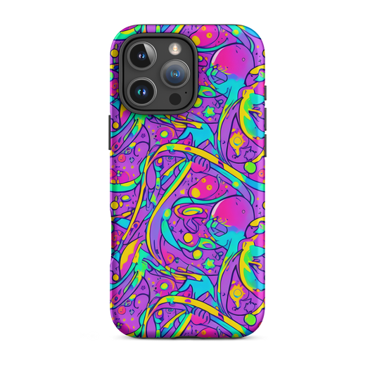 Tough Case for iPhone® - Neon Galaxy Whirl