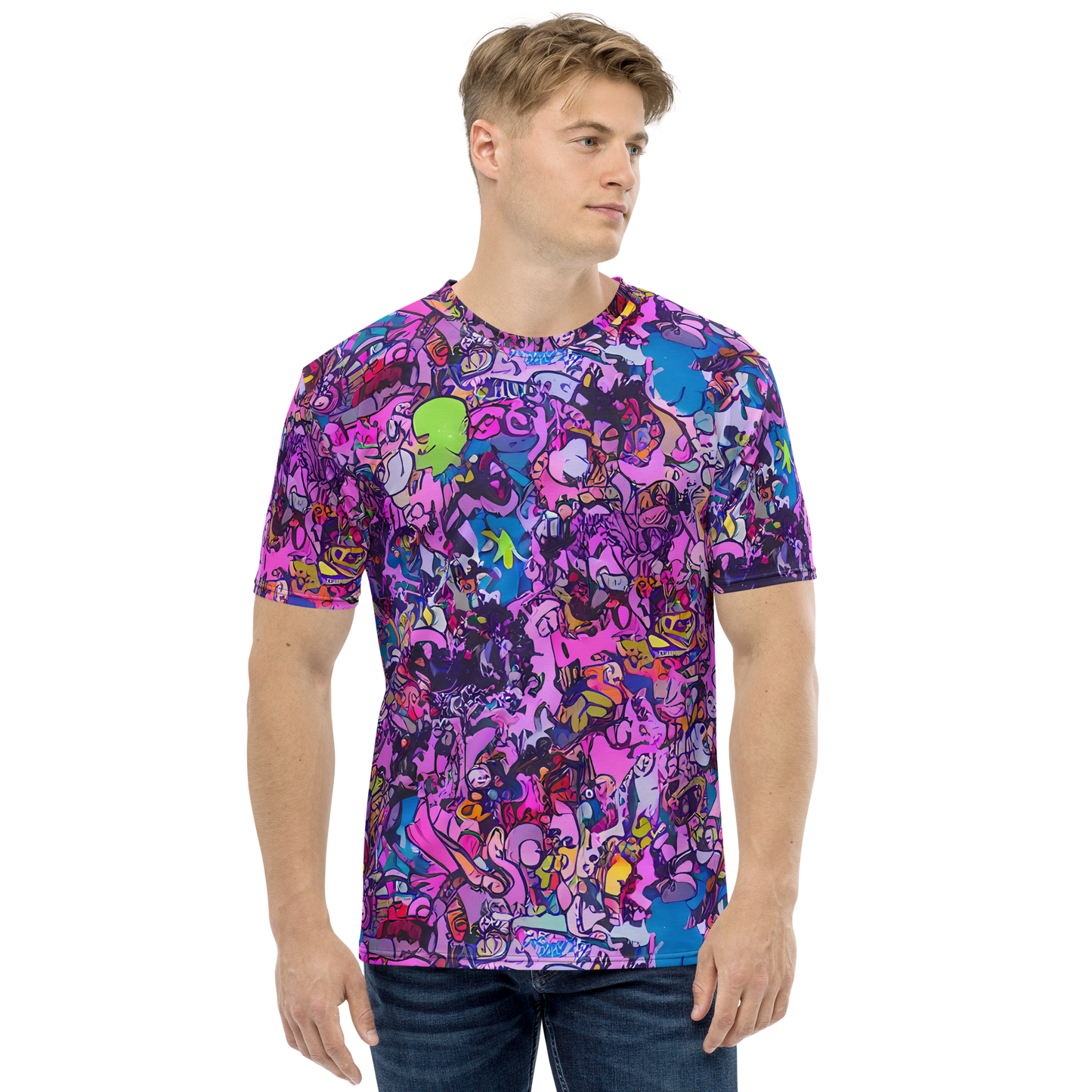 Men's Crew Neck T-Shirt - Chromatic Frenzy