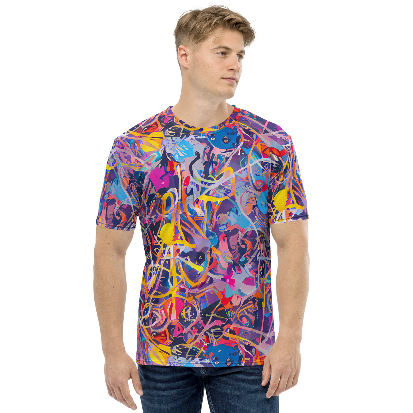 Men's Crew Neck T-Shirt - Vibrant Fusion