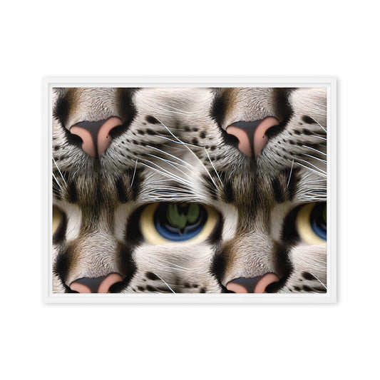 Framed Canvas (in) - Feline Mirage