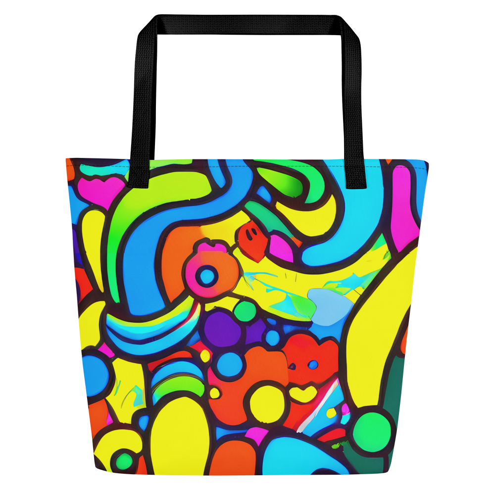 Large Tote Bag w/ Pocket - Chromadoodle Junction