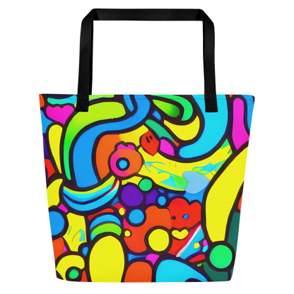 Large Tote Bag w/ Pocket - Chromadoodle Junction