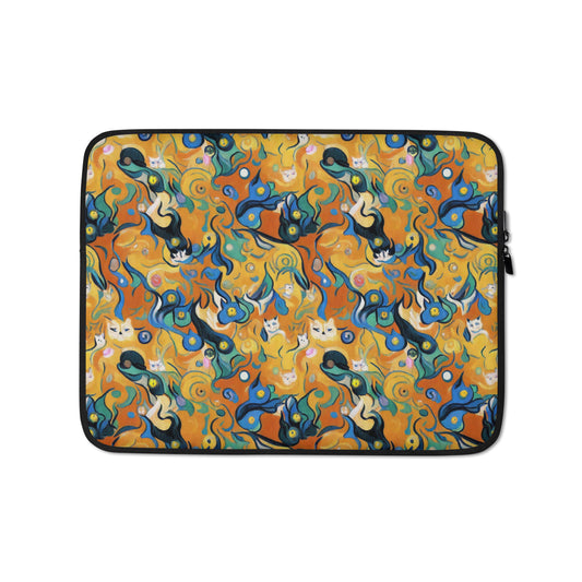 Laptop Sleeve - Whimsical Feline Dance