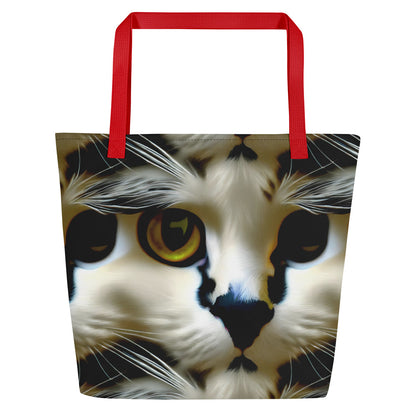 Large Tote Bag w/ Pocket - Feline Fancy