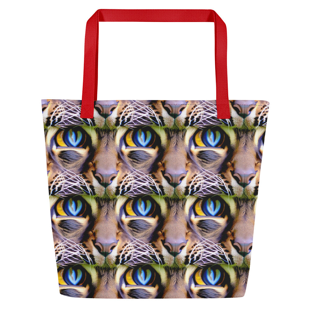 Large Tote Bag w/ Pocket - Eye of the Wild