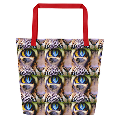 Large Tote Bag w/ Pocket - Eye of the Wild