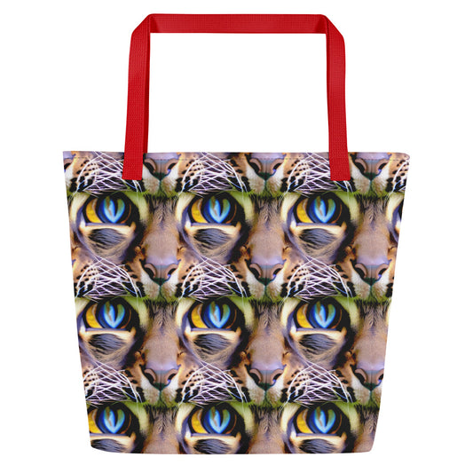 Large Tote Bag w/ Pocket - Eye of the Wild
