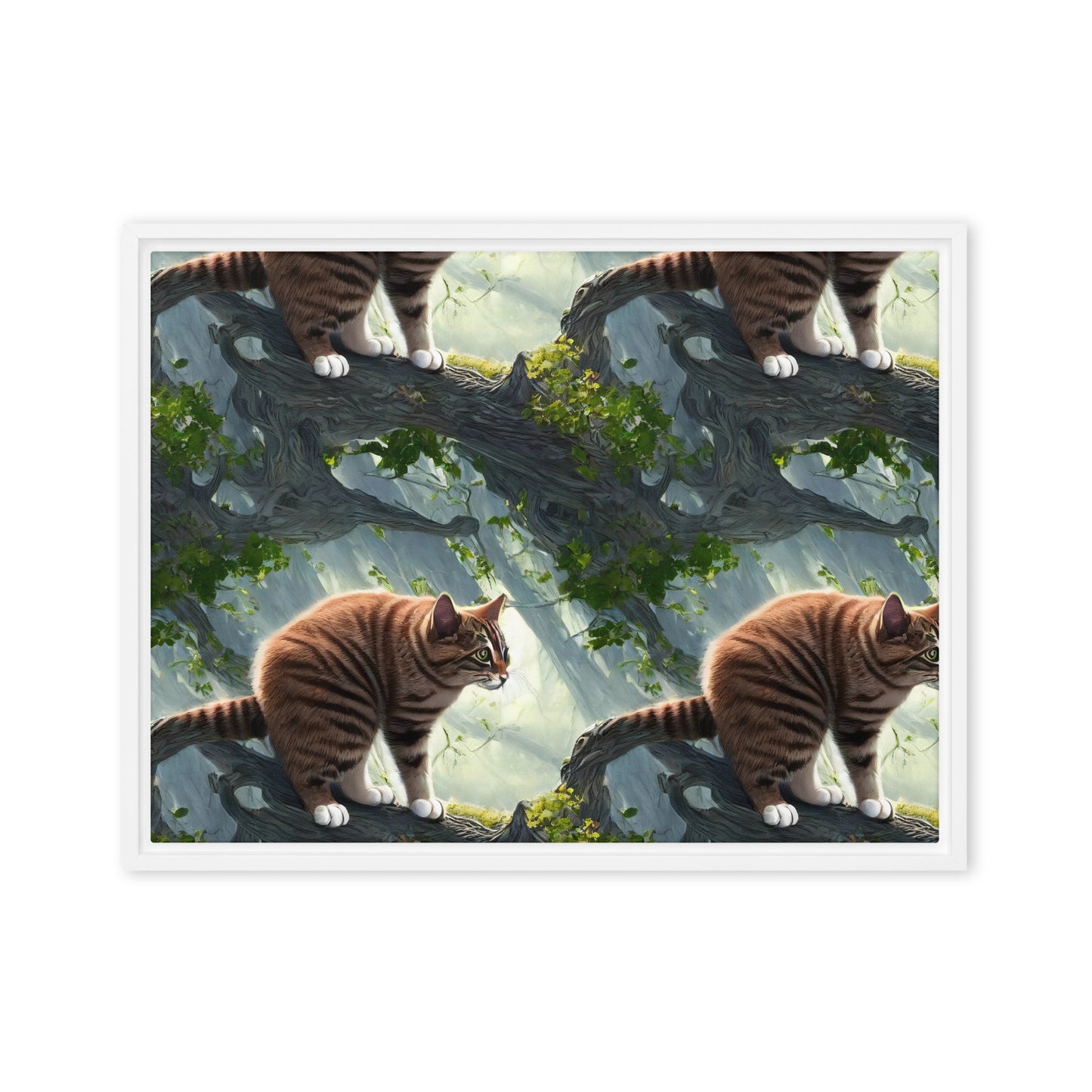 Framed Canvas (in) - Whiskered Enigma