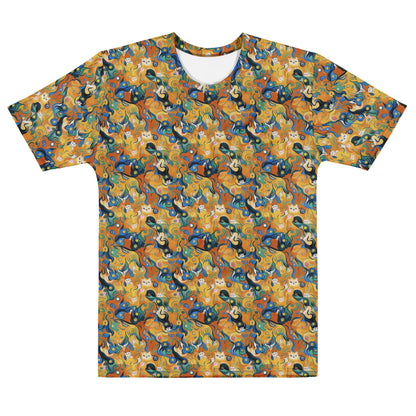 Men's Crew Neck T-Shirt - Whimsical Feline Dance