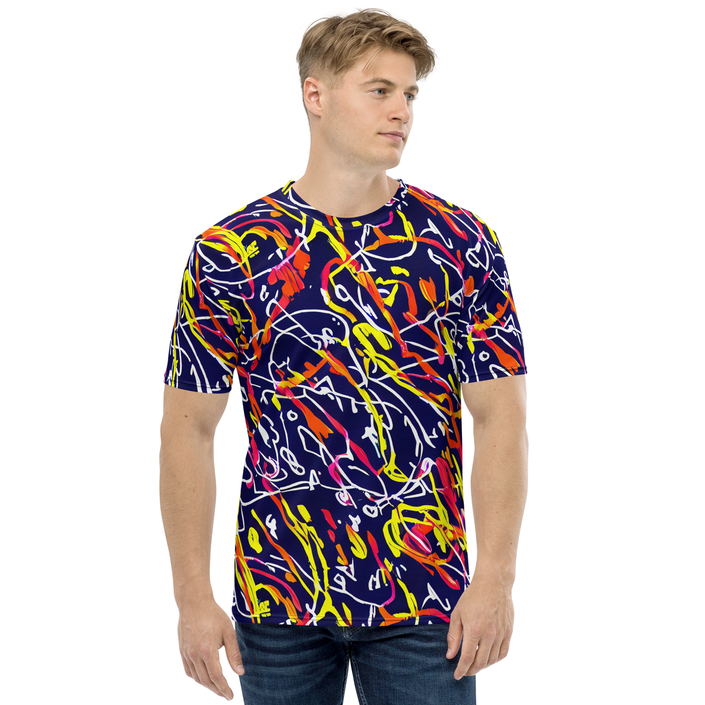 Men's Crew Neck T-Shirt - Neon Currents