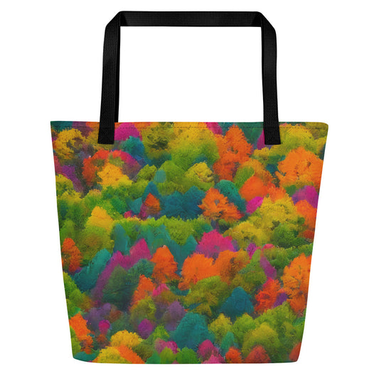 Large Tote Bag w/ Pocket - Autumn Kaleidoscope