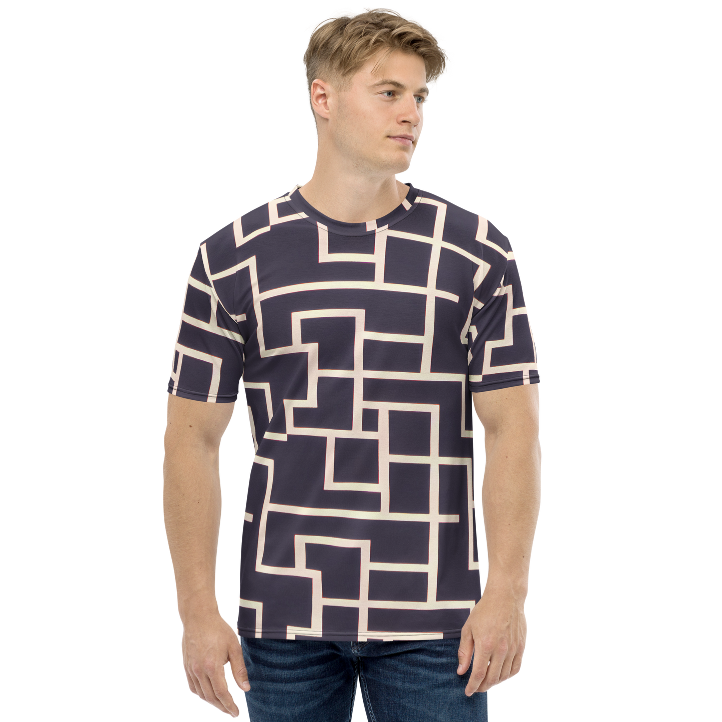 Men's Crew Neck T-Shirt - Gilded Gridlock