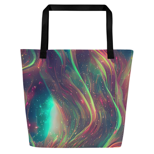 Large Tote Bag w/ Pocket - Temple Wave