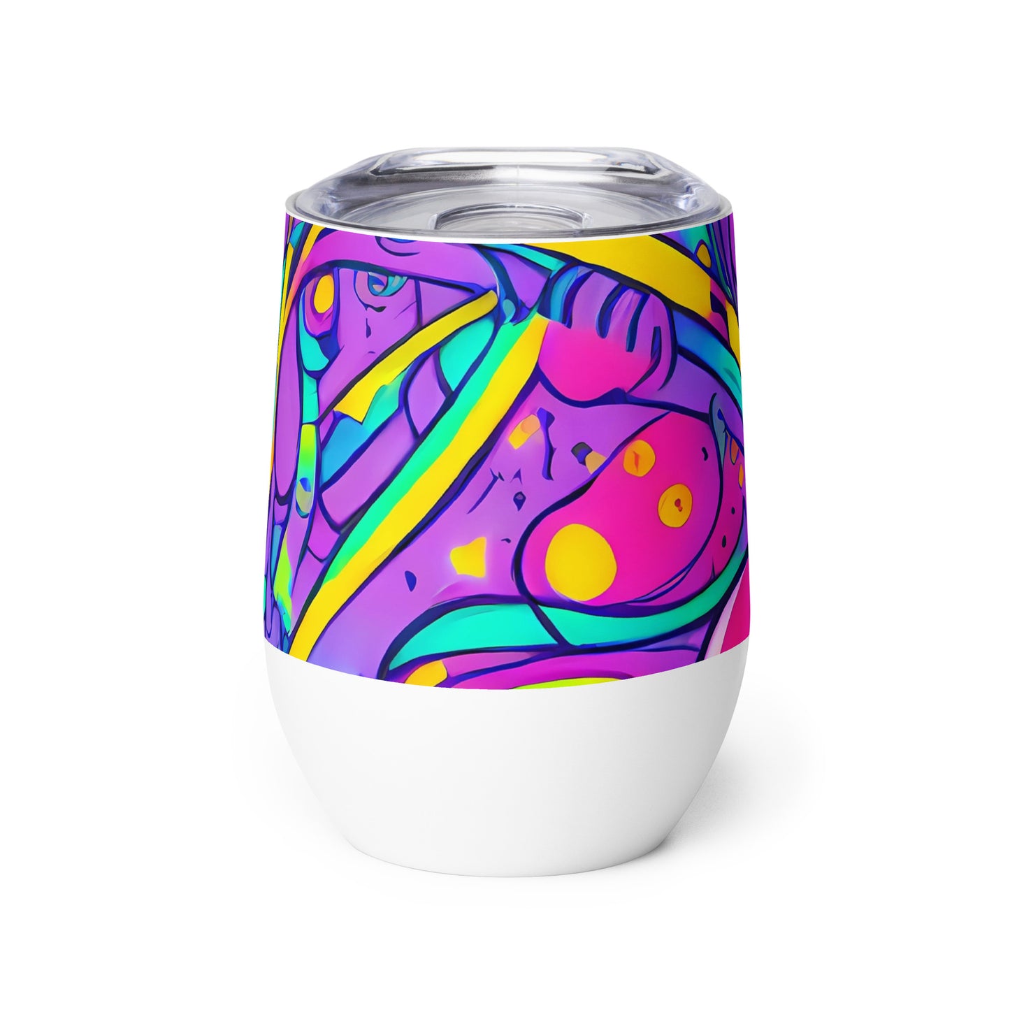 Wine Tumbler - Neon Galaxy Whirl