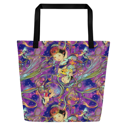 Large Tote Bag w/ Pocket - Spiral of Stardust