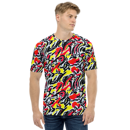 Men's Crew Neck T-Shirt - Cosmic Brushstrokes