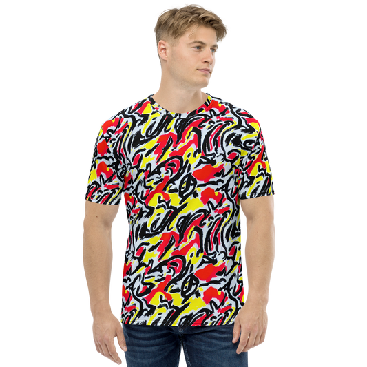 Men's Crew Neck T-Shirt - Cosmic Brushstrokes