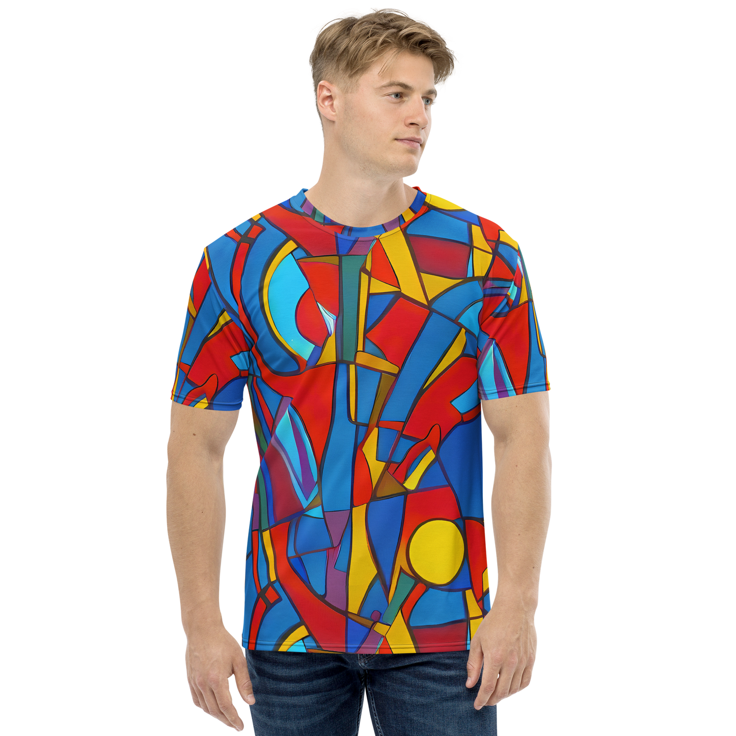 Men's Crew Neck T-Shirt - Mondrian Maze