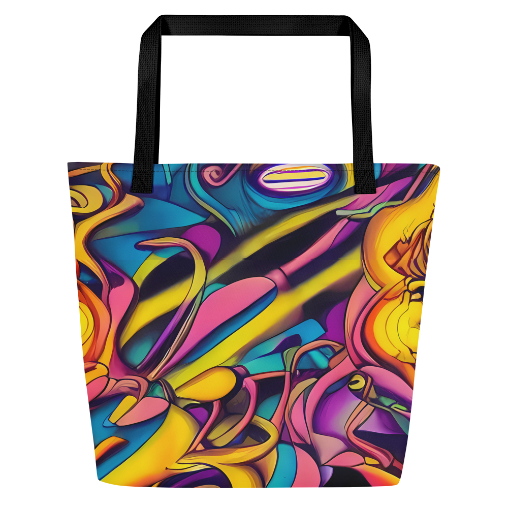 Large Tote Bag w/ Pocket - Pre-Raphaelite Wave