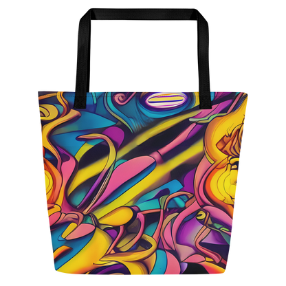 Large Tote Bag w/ Pocket - Pre-Raphaelite Wave