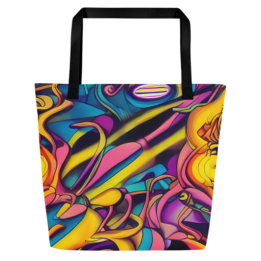 Large Tote Bag w/ Pocket - Pre-Raphaelite Wave