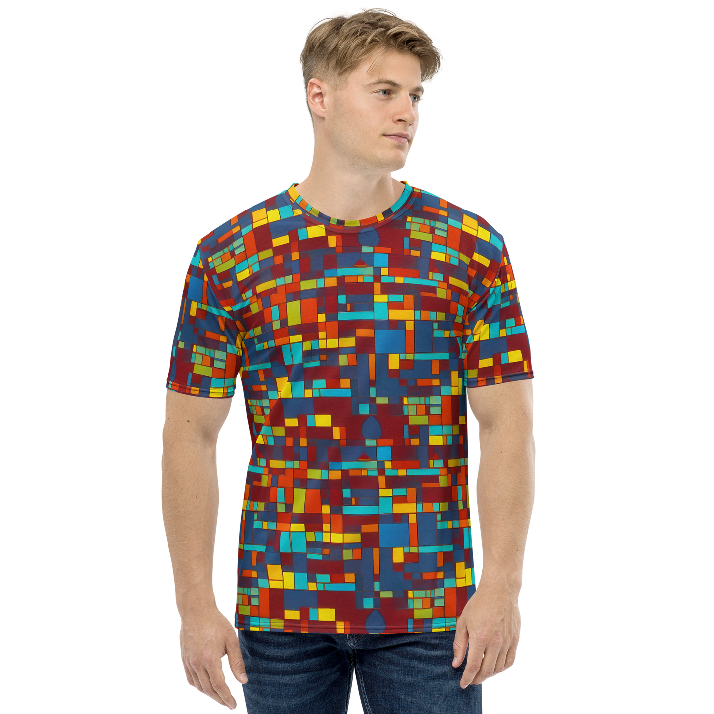 Men's Crew Neck T-Shirt - Astral Grid