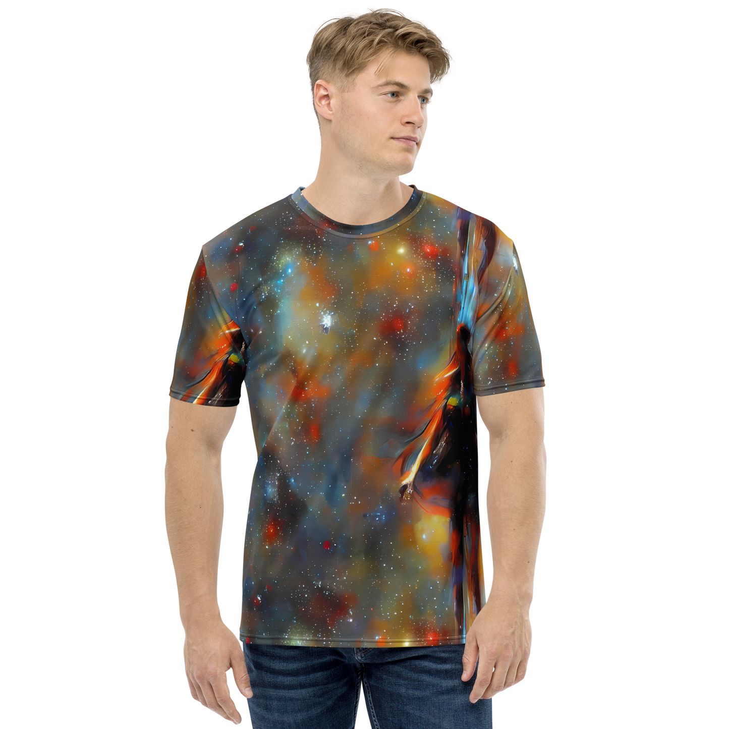 Men's Crew Neck T-Shirt - Brush Nebula