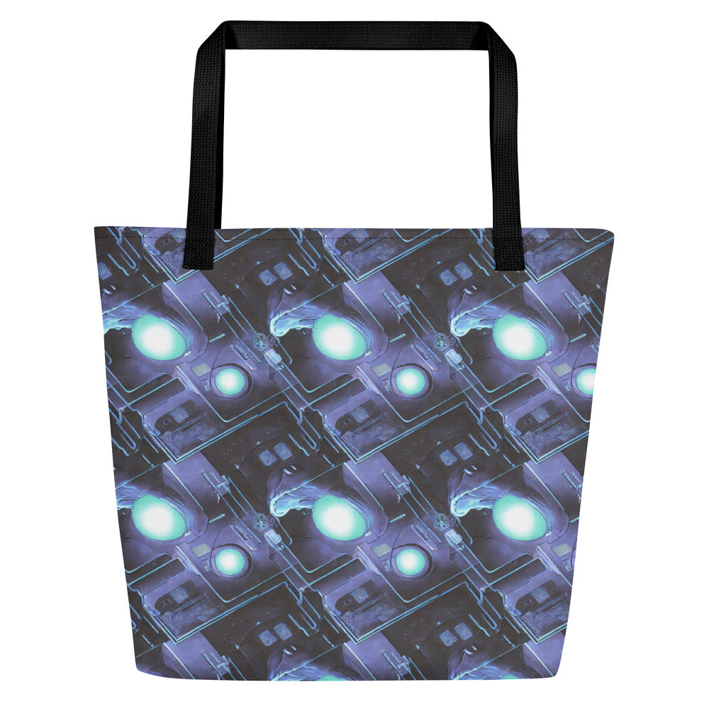 Large Tote Bag w/ Pocket - Galactic Circuit