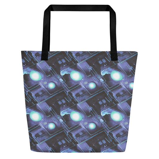 Large Tote Bag w/ Pocket - Galactic Circuit