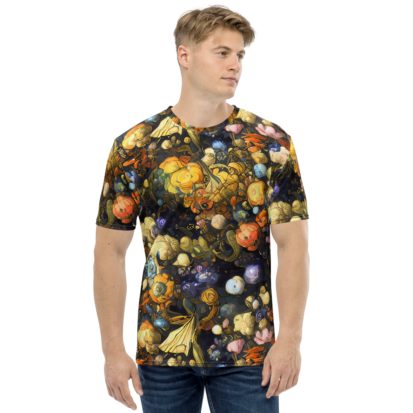 Men's Crew Neck T-Shirt - Baroque Blossom