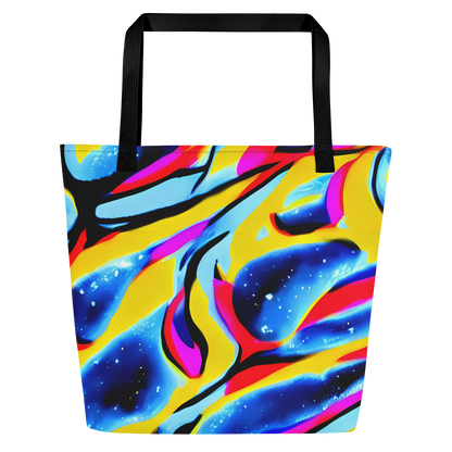 Large Tote Bag w/ Pocket - Electric Dreamscape