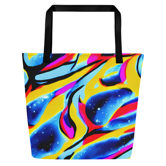 Large Tote Bag w/ Pocket - Electric Dreamscape