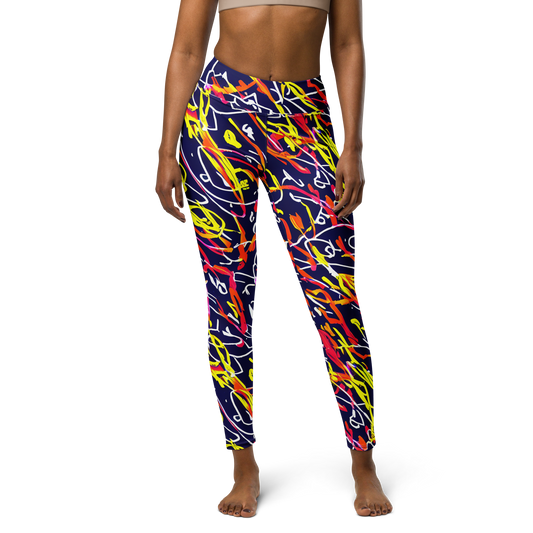 Yoga Leggings - Neon Currents