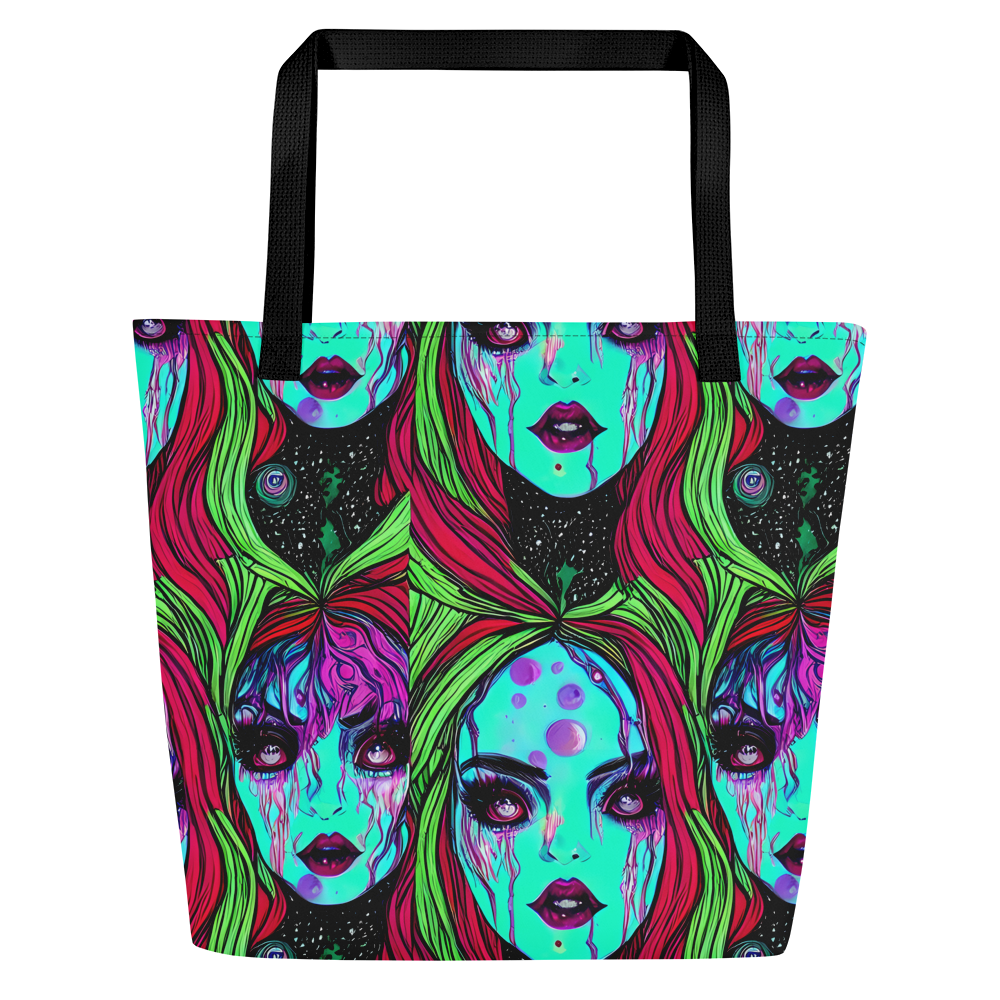 Large Tote Bag w/ Pocket - Luminous Nightfall