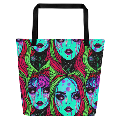 Large Tote Bag w/ Pocket - Luminous Nightfall