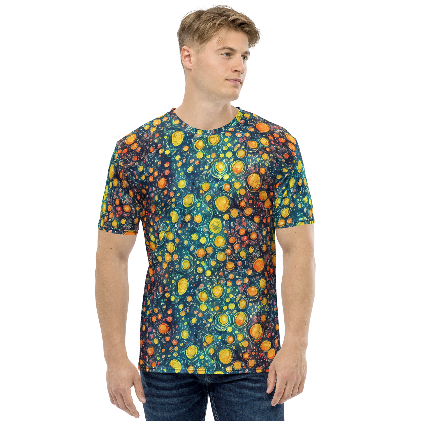 Men's Crew Neck T-Shirt - Starry Orbits