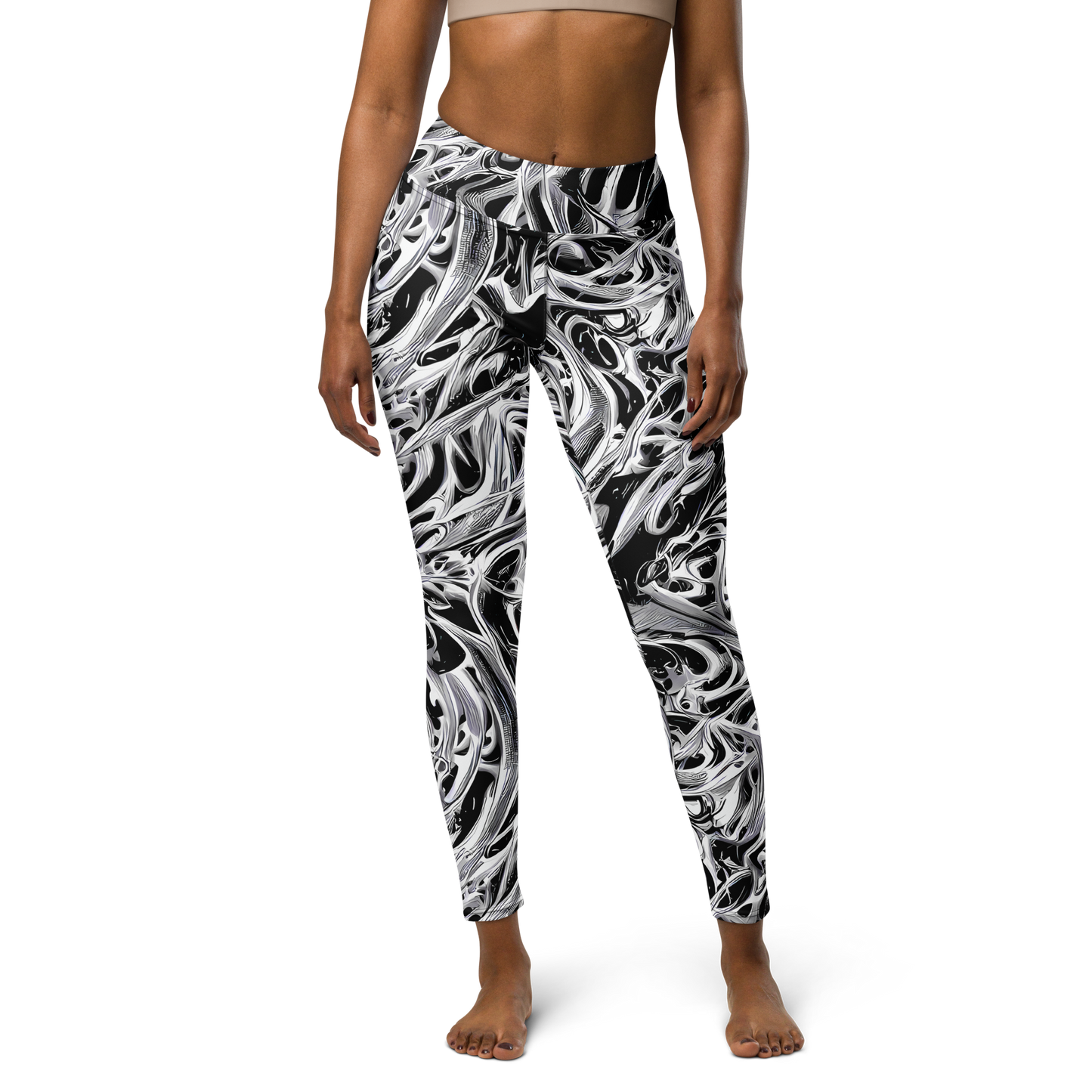 Yoga Leggings - Silver Shadows